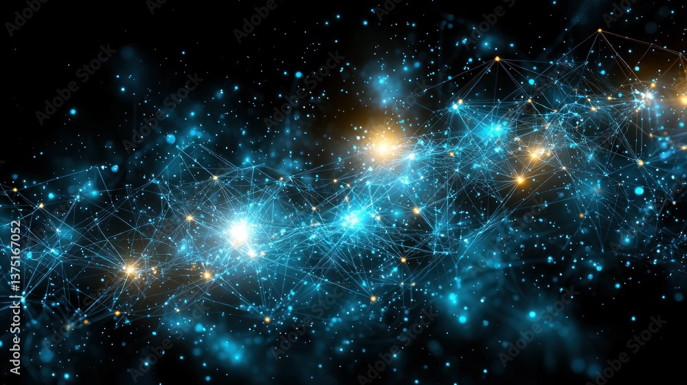 Fototapeta premium Abstract Network Constellation: A Digital Galaxy of Interconnections
