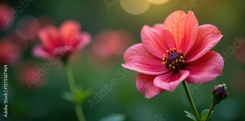 Wallpaper Mural A single stem of a long-stemmed flower isolated, detail, garden, petal Torontodigital.ca