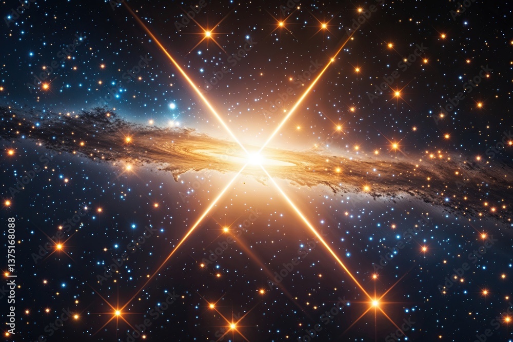 Radiant Lens Flare Sparkle in Starless Universe Radiant Lens Flare Sparkle in Starless Universe