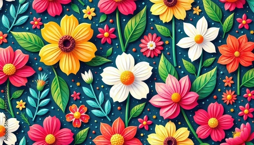 Wallpaper Mural Continuous floral motif, seamlessly repeating , floral, background Torontodigital.ca