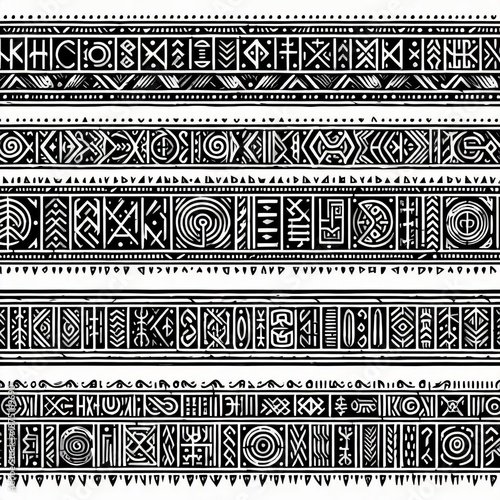band filled with ancient runes or