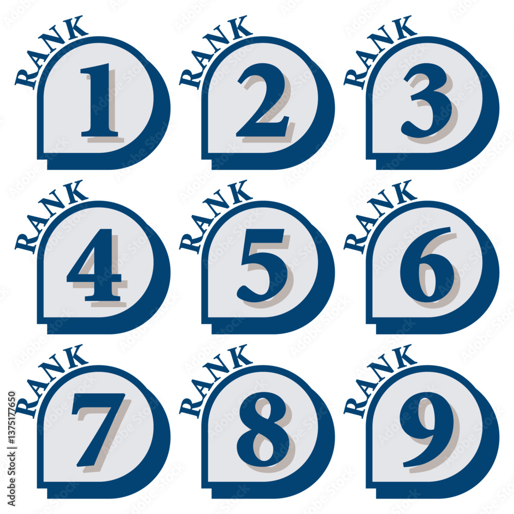 イラスト素材:数字アイコン1~9セット イラスト素材:数字アイコン1~9セット