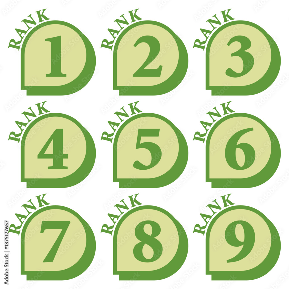 イラスト素材:数字アイコン1~9セット イラスト素材:数字アイコン1~9セット