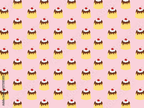 プリンの背景（ピンク）