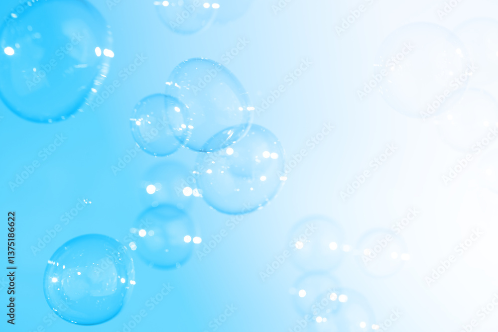 Beautiful Transparent Blue Soap Bubbles Floating in The Air. Freshness Soap Suds Bubbles Water. Celebration Festive Backdrop. Abstract White Gradient and Blue Textured Background.
Beautiful Transparent Blue Soap Bubbles Floating in The Air. Freshness Soap Suds Bubbles Water. Celebration Festive Backdrop. Abstract White Gradient and Blue Textured Background.