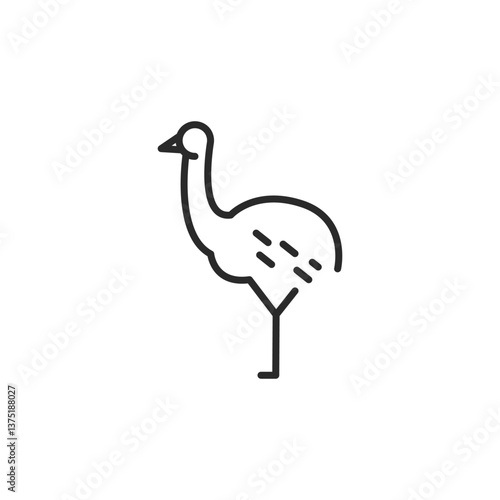 Ostrich icon. Simple ostrich icon for social media, app, and web design. Vector illustration.