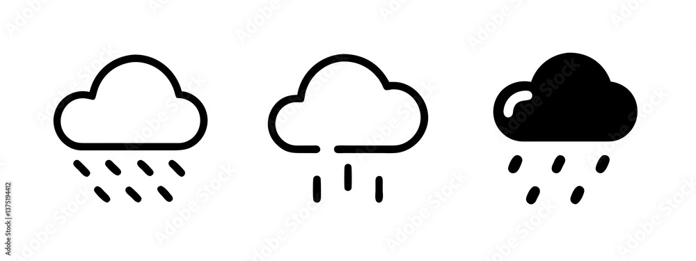 Rain Cloud Icons Weather App Design Rain Cloud Icons Weather App Design
