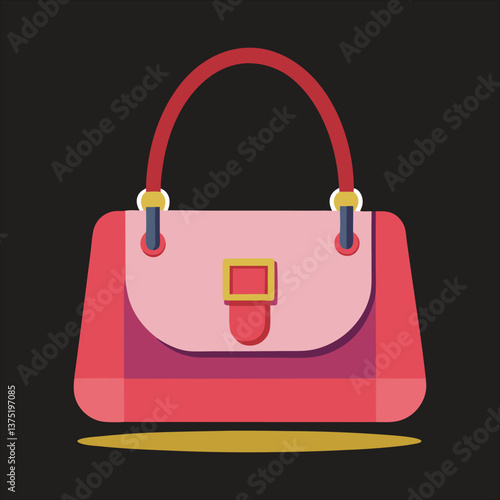 Stylish ladies hand bag vector.