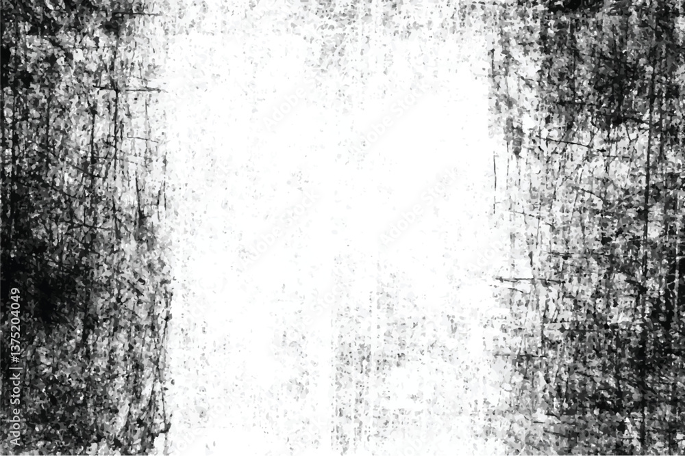 Fototapeta premium Black and white grungy abstract background. Grungy frame. Vertical vector illustration 