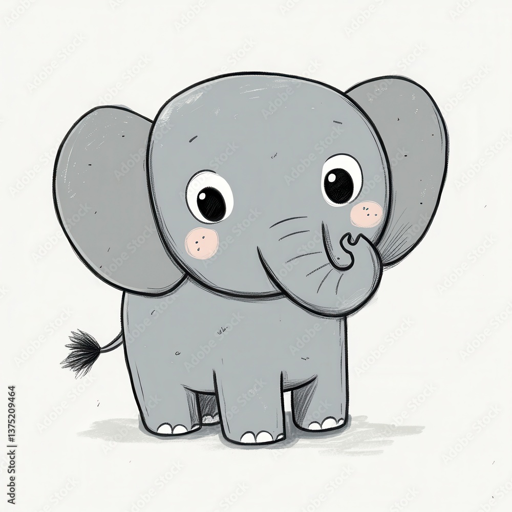 Fototapeta premium baby elephant cartoon