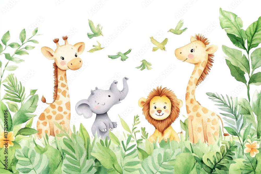 Fototapeta premium animals in the forest