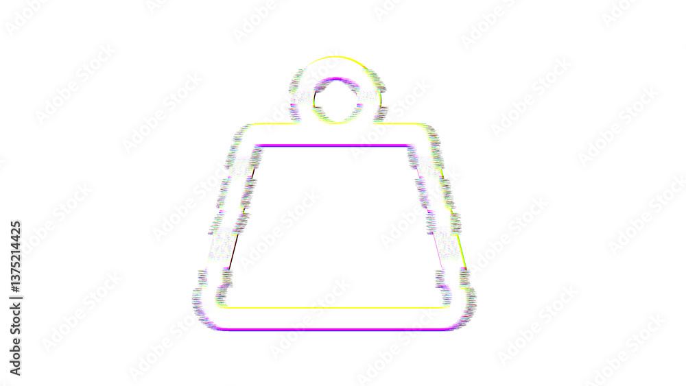 Icon weight hanging is distorted. Glitch. Noise, chromatic aberration, geometric distortion Icon weight hanging is distorted. Glitch. Noise, chromatic aberration, geometric distortion