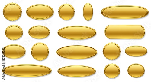 Golden Oval Badges Elegant Design Collection AI Generated