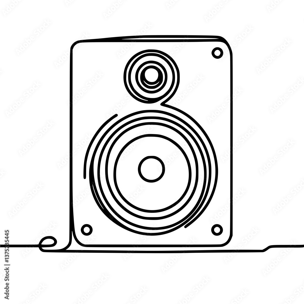 Line drawing of a speaker in a minimalist style on a transparent background Line drawing of a speaker in a minimalist style on a transparent background