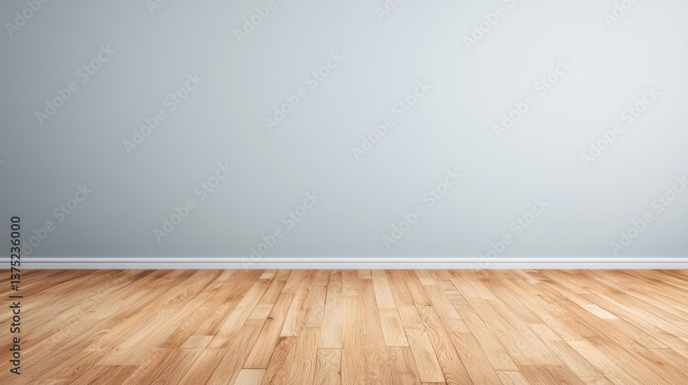 A clean empty room features light gray walls and warm light brown hardwood floors ideal for design mockups. A clean empty room features light gray walls and warm light brown hardwood floors ideal for design mockups.