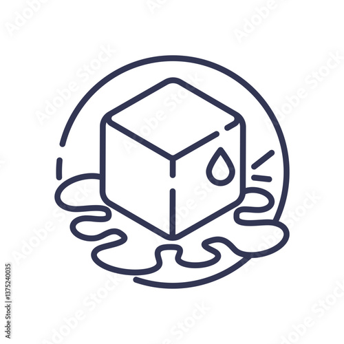 Melting ice cube symbolizes short-term sacrifice for long-term gain.