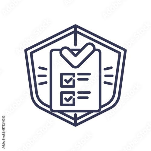 Checklist and shield symbolize adherence to standards and quality assurance.