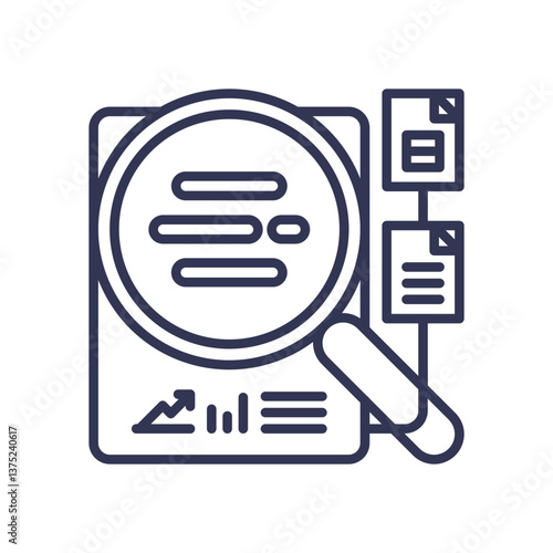 Magnifying glass over documents symbolizes detailed audit inspection.
