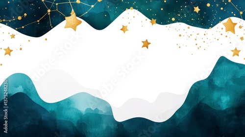 Dreamy Celestial Birthday Invitation with Stars and Ethereal Background Design