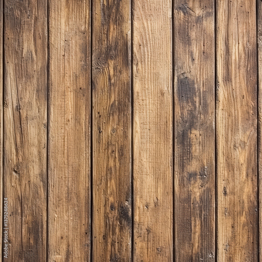 Fototapeta premium Wooden Texture: A captivating close-up of aged, textured wooden planks, showcasing the natural beauty of the wood grain and its unique patterns. The surface has a weathered and distressed appearance.