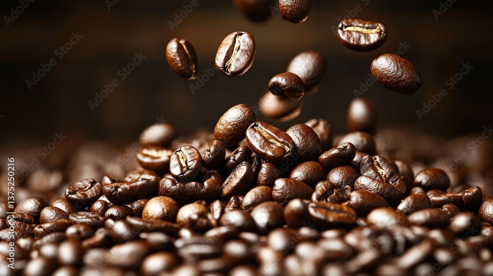 Coffee Beans Falling in Slow Motion Coffee Beans Falling in Slow Motion
