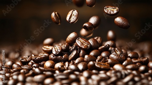 Coffee Beans Falling in Slow Motion