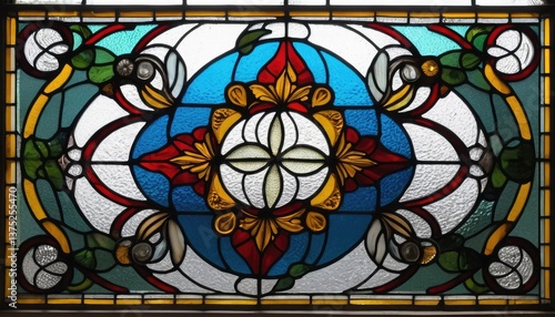 Wallpaper Mural Symmetrical design in a stained glass window Torontodigital.ca