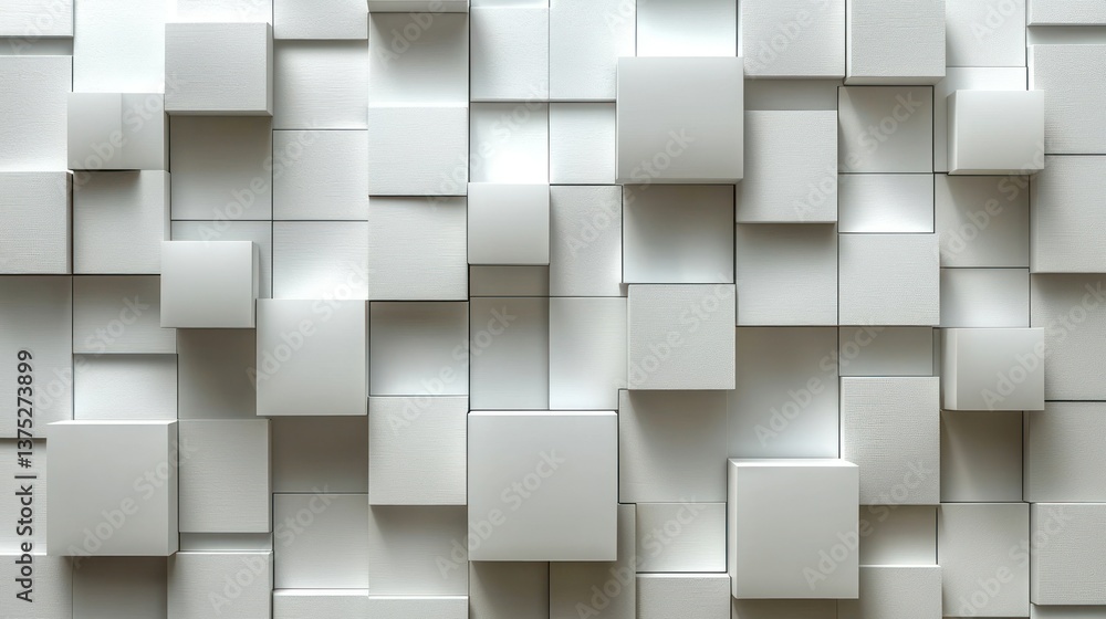 Abstract White Cubes 3D Render: Geometric Shapes, Minimalist Design, Modern Art Abstract White Cubes 3D Render: Geometric Shapes, Minimalist Design, Modern Art