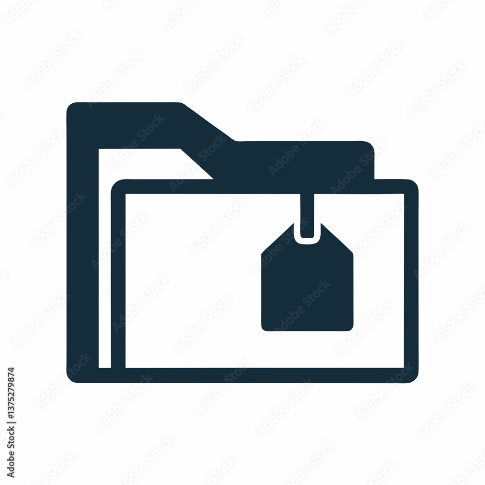Folder with Label Icon Vector. Folder with Label Icon Vector.