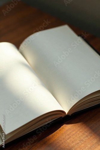 Aesthetic layout of blank pages in a vertical photo album, paper, art