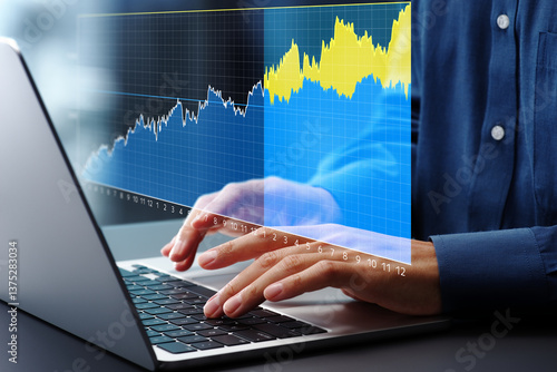Fotografi Predictive analytics of market trend