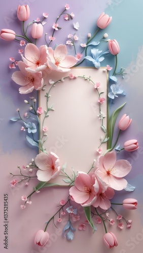Orchid Cloud Frame Instagram Story Background