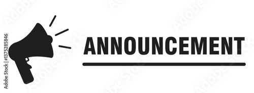 Megaphone with Important Announcement. Vector illustration.