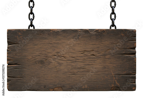 古木看板 鎖で吊るす 無地