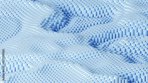 3d rendering abstract art animation with abstract moving shape in blue color
