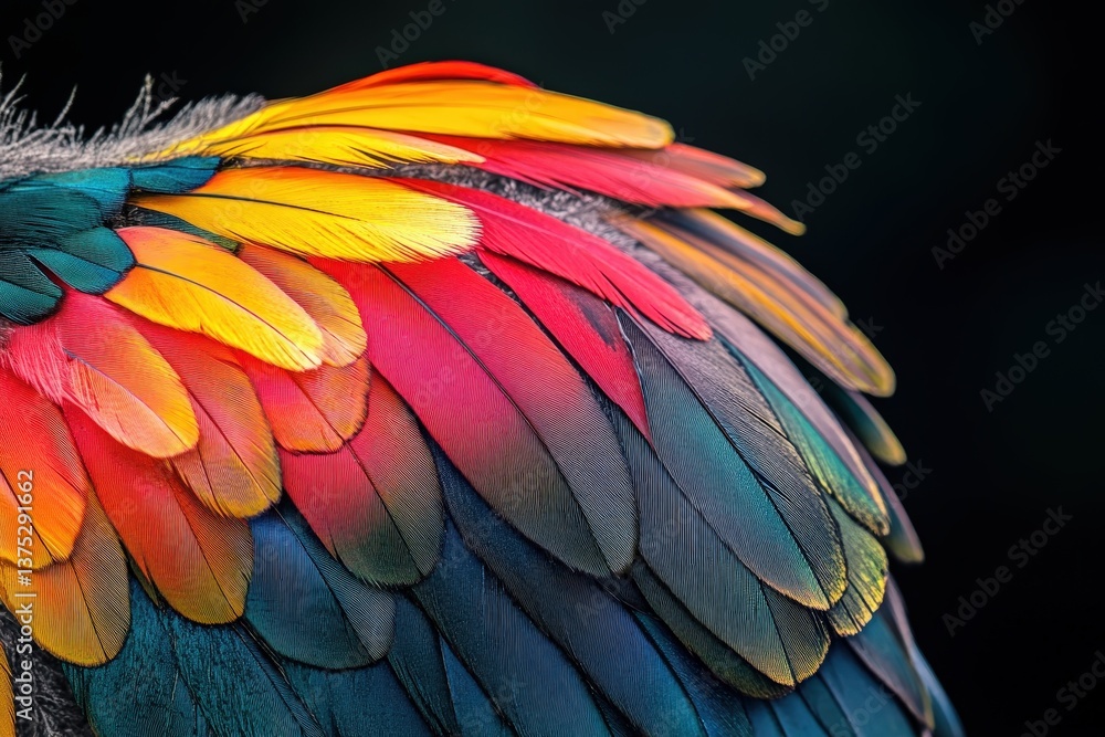 Obraz premium Vivid feathers of a tropical bird displayed in vibrant colors