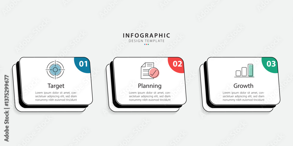 Business infographic template. 3 Step timeline journey. Process diagram, 3 options on white background, social media post, Infograph elements vector illustration. Business infographic template. 3 Step timeline journey. Process diagram, 3 options on white background, social media post, Infograph elements vector illustration.