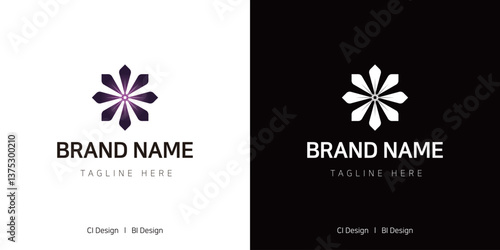 보라색 꽃을 모티브로한 CI, BI, Symbol design