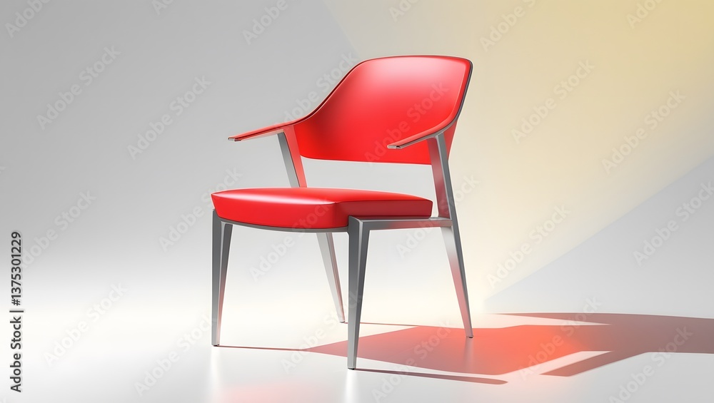 Fototapeta premium Futuristic Beauty: A Red Chair Design that's Bold 