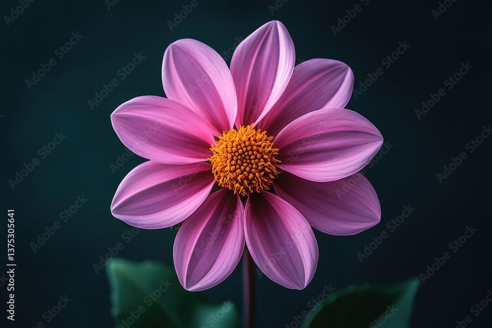 Obraz premium A Beautiful Blooming Pink Flower with Striking Orange Center
