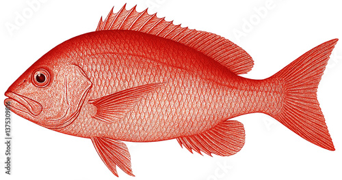  Red Snapper Fish Illustration