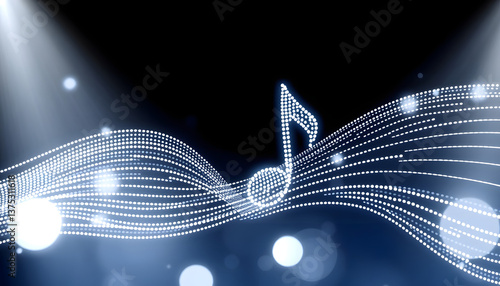 Vector sol music key note from dot connect line. Concept background for song and concert theme , with white tonespng