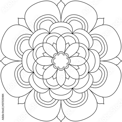 easy mandala pattern design, abstract flower background
