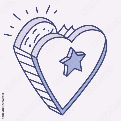 Favorite Heart Bookmark Icon for Saving Preferred Content and Expressing Appreciation in Flat Design