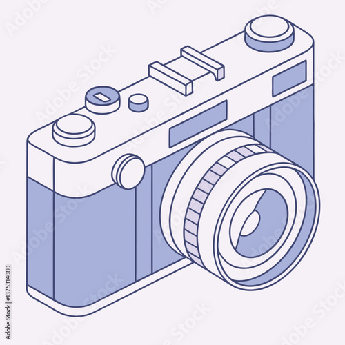 Photography Camera Image Capture Icon for Photo Applications and Visual Content Creation in Flat Design