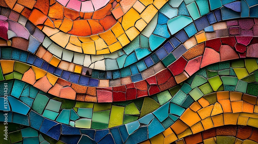 Abstract Mosaic of Colors: An artistic rendering of a mosaic featuring a vibrant, dynamic array of colors, conveying visual rhythm and an expressive sense of depth. Abstract Mosaic of Colors: An artistic rendering of a mosaic featuring a vibrant, dynamic array of colors, conveying visual rhythm and an expressive sense of depth.