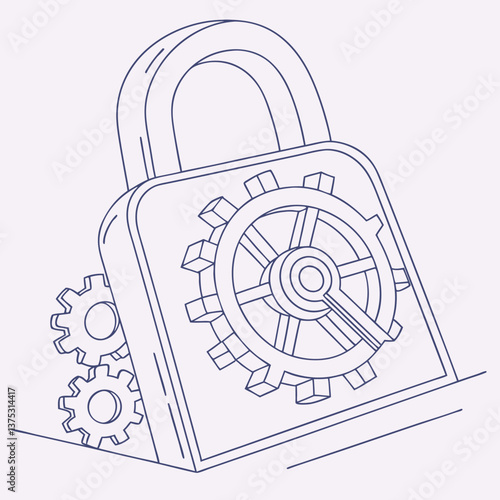 Wallpaper Mural Data Security Protection Lock Icon for Private Information and Access Control in Flat Design Style Torontodigital.ca