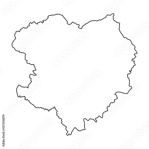 Kharkiv region of Ukraine, vector Outline Map Kharkiv region Borders