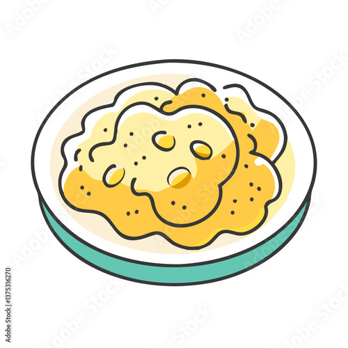 scrambled eggs vector art, scrambled eggs icon, food vector illustration