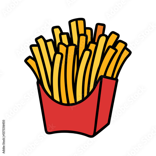 french fries vector art, french fries icon, food vector illustration